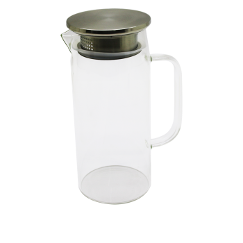 1.2LT - YUVARLAK CAM SÜRAHİ - SÜZGEÇLİ METAL KAPAK BOROSİLİKAT - TERMİSİL ISIYA DAYANAKLI (5460)