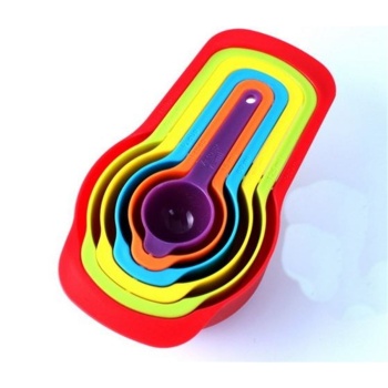 Pratik Ölçü Kaşığı Kabı 5&amp;apos;li Şeker Baharat Sıvı Ölçer Aparat (5460)