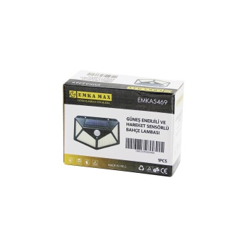 4 AÇILI   SOLAR - HAREKET SENSÖRLÜ  APLİK DUVAR LAMBASI  DIŞ MEKAN   9.5 X 13.5CM (5460)