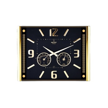 PREMİUM BAROMETRELİ ISI - NEM ÖLÇER KABARTMA RAKAMLI DUVAR SAATİ 41.5X32CM  707-A-1 (5460)