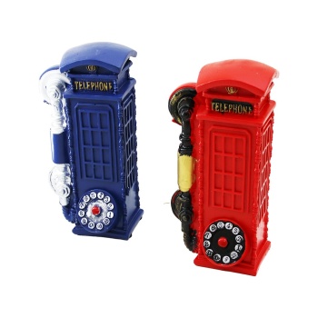 TELEFON KULÜBESİ VİNTAGE DEKORATİF BİBLO - KUMBARA RENKLİ 20X6X6CM REÇİNE (5460)