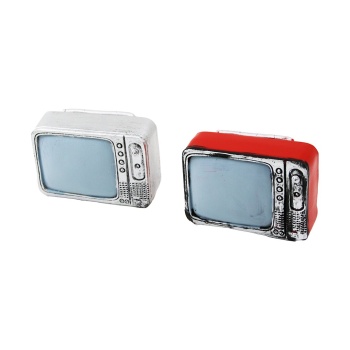 TELEVİZYON VİNTAGE DEKORATİF BİBLO - RENKLİ 9X6CM REÇİNE (5460)