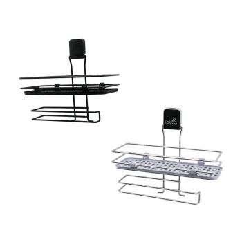 METAL MİX : SİYAH - KROM ROZA RAFLI KAĞIT HAVLULUK YAPIŞKANLI MONTAJ - PLS RAF (5460)