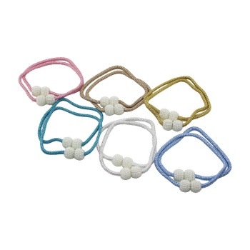 2PCS   BONCUK TOPLU - MIKNATISLI  RENKLİ PERDE İPİ (5460)