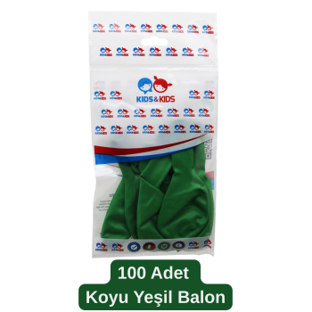 Koyu Yeşil 100 Adet G-90A Latex Balon Parti Balonu