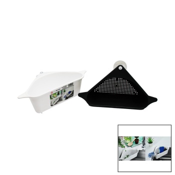 SÜZGEÇLİ LAVABO DÜZENLEYİCİ PLASTİK KÖŞE RAFI VANTUZLU (5460)