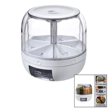 360° DÖNEBİLEN GIDA ORGANİZERİ 6 BÖLMELİ - 6KG. OTOMATİK DÜĞME MUSLUK (5460)