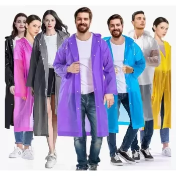 Kadın Erkek Yağmurluk Kapüşonlu Çıtçıtlı Eva Raincoat (5460)