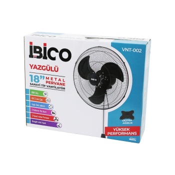 18 İNÇ 45.7CM SANAYİ TİPİ AYAKLI VANTİLATÖR 3 KADEME HIZ - 3 METAL KANAT 80W 140CM YÜKSEKLİK VNT-002 (5460)