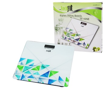 DESENLİ CAM TEMPERLİ DİJİTAL BASKÜL TERAZİ 180KG/100GRLCD EKRAN - SENSÖR (5460)