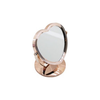 KALP MODEL 7 İNÇ= ÇAP:17.5CM MAKYAJ AYNASI ÇİFT TARAFLI BRONZ - GÜMÜŞ PLS.ÇERÇEVE SABİT AYAK (5460)