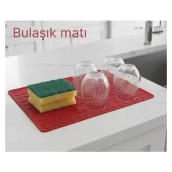 Silikon Bulaşık Kurulama Matı 30*40 cm Gıdaya Uygun Uzun Ömürlü (5460)