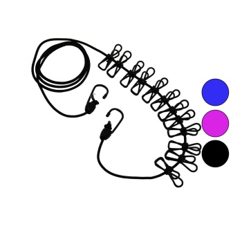 RENKLİ LASTİK   12PCS METAL MANDALLI  ÇAMAŞIR İPİ (5460)