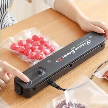 Vacuum Sealer Ev Tipi Vakumlama ve Yapıştırma Makinesi + 10 Adet Vakum Poşeti (5460)