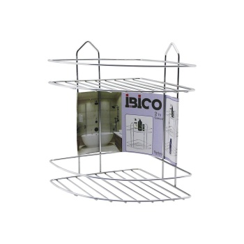 2 KATLI - ÜÇGEN   KROM   METAL  BANYO KÖŞELİK - DUŞKABİN RAF (5460)