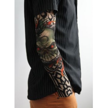 Giyilebilir Kol Dövmesi Çorap Dövme 3D Baskılı Kol Bacak Dövme 2 Adet Model 14 (5460)