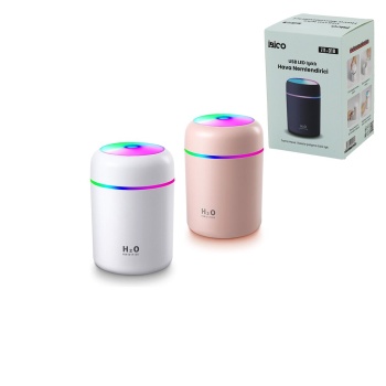 KLASİK 300ML H2O MİNİ USB ŞARJ- IŞIKLI HAVA NEMLENDİRİCİ - BUHAR MAKİNE - KOKU GİDERİCİ HERHANGİ BİR RENK GÖNDERİLİR (5460)