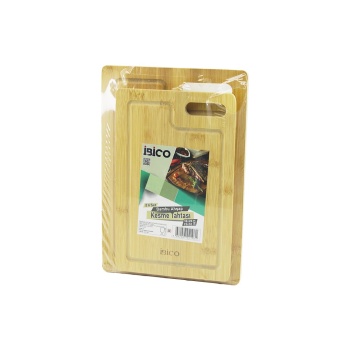 2PCS SETD.DÖRTGEN KENARLI - OVAL DELİKLİ AHŞAP BAMBU KESİM PANOSU - KESME TAHTASI 18X28X1CM--22X32X1CM (5460)