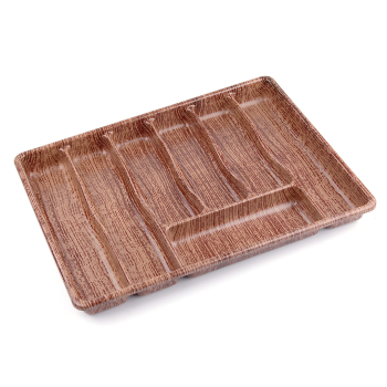 BÜYÜK - AHŞAP RENK - 7 BÖLMELİ ÇEKMECE İÇİ KAŞIKLIK 50X37CM (5460)