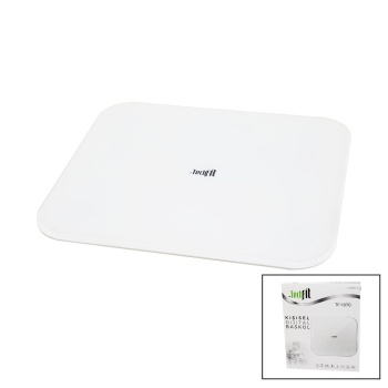 GİZLİ EKRAN -SOFT BEYAZ CAM ZEMİN  DİJİTAL BASKÜL TERAZİ 180KG SENSÖR -LED EKRAN -ODA℃ TF-1070 (5460)