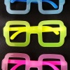 Fosforlu Kare Model Glow Parti Gözlüğü Karanlıkta Yanan Gözlükler 12 Adet (5460)