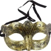Altın Renk Eskitme Maskeli Balo Maskesi – Venedik Tarzı Parti Maskesi (5460)