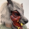 Kafaya Tam Geçmeli Lateks Dişli Ağzı Açık Kurt Maskesi (5460)