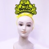Happy Birthday Neon Sarı Renk Doğum Günü Tacı 24x15 cm (5460)