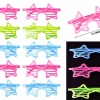 Retro Neon Fosforlu Yıldız Panjur Gözlük 12 Adet – 80’ler 90’lar Parti Stili (5460)