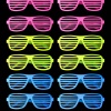 Retro Neon Fosforlu Panjur Gözlük 12 Adet – 80’ler 90’lar Parti Stili (5460)