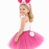 Fuşya Tavşan Kostüm Seti Kız Çocuk – Tütü Etekli 4 Parça (5460)