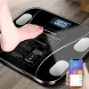 Yağ Ölçer Fonksiyonlu Dijital Baskül Elektronik Tartı Akıllı Bluetooth Lcd Dijital Ekran Ev Vücut (5460)