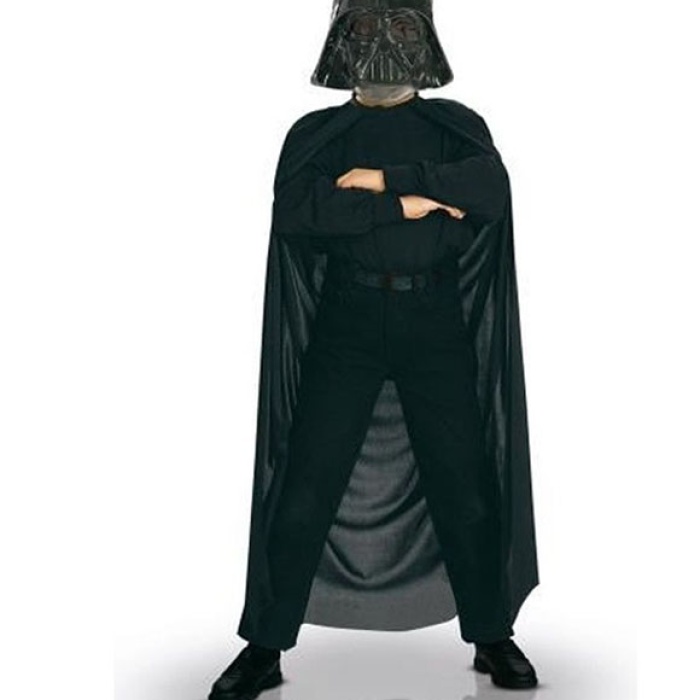 Çocuk Boy Yıldız Savaşları Star Wars Darth Vadet Maskesi ve 90 cm Pelerin Seti Siyah (5460)
