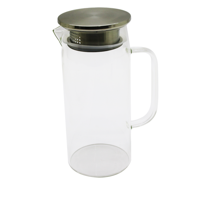 1.2LT - YUVARLAK CAM SÜRAHİ - SÜZGEÇLİ METAL KAPAK BOROSİLİKAT - TERMİSİL ISIYA DAYANAKLI (5460)