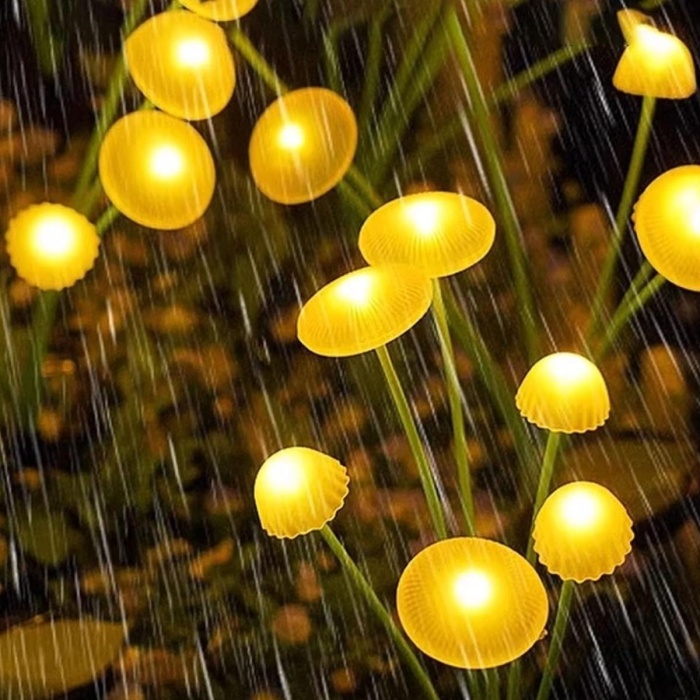 2 Adet Plastik Mantar Solar Bahçe Lambası – Güneş Enerjili LED Dış Mekan Aydınlatma, Otomatik Sensörlü Dekoratif Bahçe Işığı (5460)