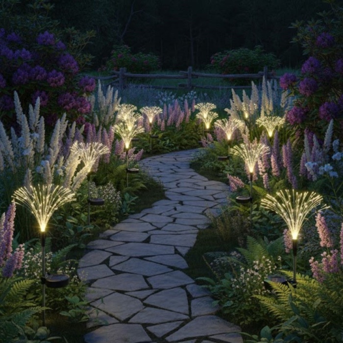 2 Adet Saçak Model Solar Bahçe Lambası – Güneş Enerjili LED Dış Mekan Aydınlatma, Otomatik Sensörlü Dekoratif Işık (5460)