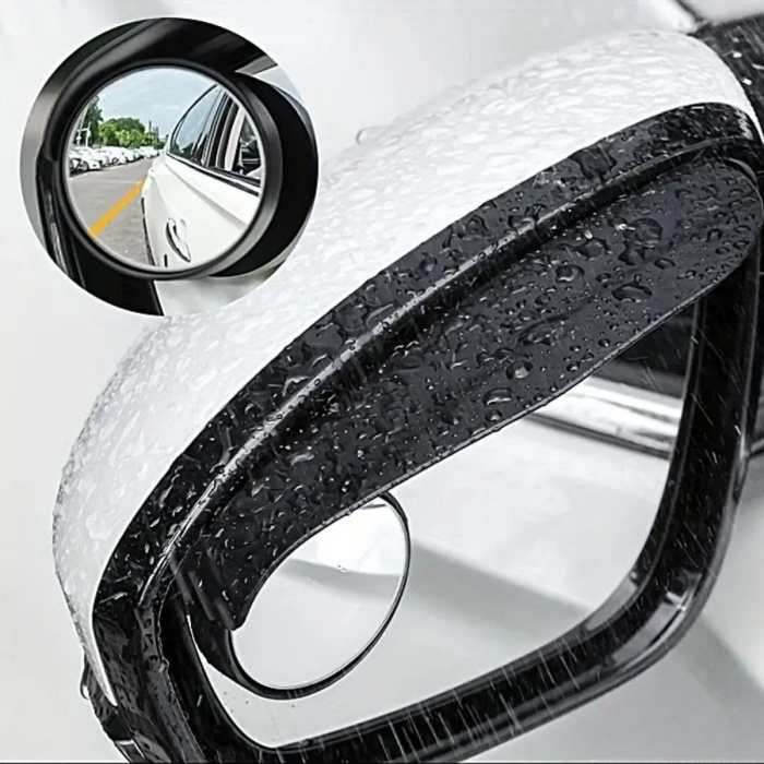 2 Adet Kendinden Aynalı Karbon Fiber Görünümlü Araba Yan Ayna Yağmur Koruyucuları Yağmur &amp;amp; Kar Kalkanı Visörler (5460)