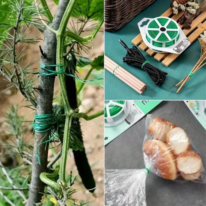 50 Metre Kendiliğinden Kesici Bıçaklı Bitki Saksı Kablo Sabitleme Teli (5460)