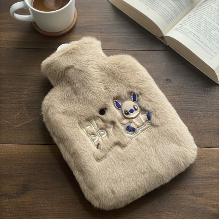 Mutlu Robot Hayvan Figürlü Peluş Sıcak Su Torbası 1 Lt – Yumuşak Kılıf, Uzun Süre Sıcak Tutan Termal Su Torbası (5460)