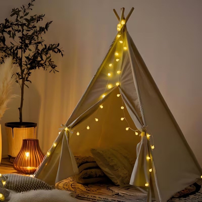 Mini Boncuk Detaylı 3.5 Metre USB LED Işık – 20 LED’li Dekoratif Ortam Aydınlatması (5460)