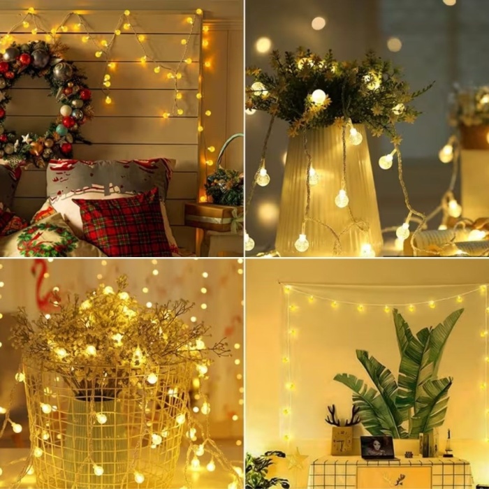 Mini Boncuk Detaylı 3.5 Metre USB LED Işık – 20 LED’li Dekoratif Ortam Aydınlatması (5460)