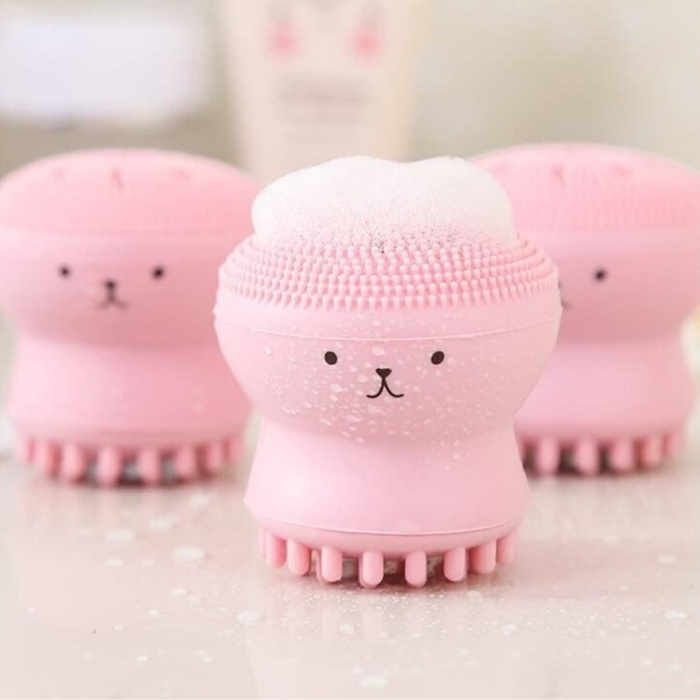 Peeling Etkili Mini El Yüz Cilt Temizleme Fırçası Silikon Temizlenmesi Kolay Siyah Nokta Giderici (5460)