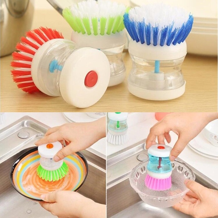 Deterjan Hazneli Kolay Bulaşık Yıkama Fırçası Bulaşık Sünger (5460)