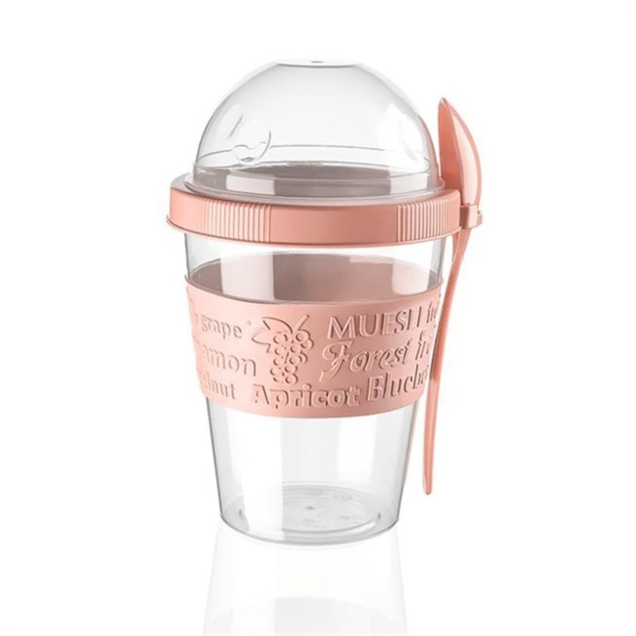 Take'n Go Kapaklı Kaşıklı Pratik Taşınabilir Meyveli Yoğurt Kabı (5460)