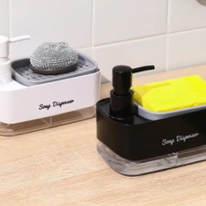 Çift Hazneli Sıvı Sabunluk, Süngerlik ve Otomatik Deterjanlık (5460)
