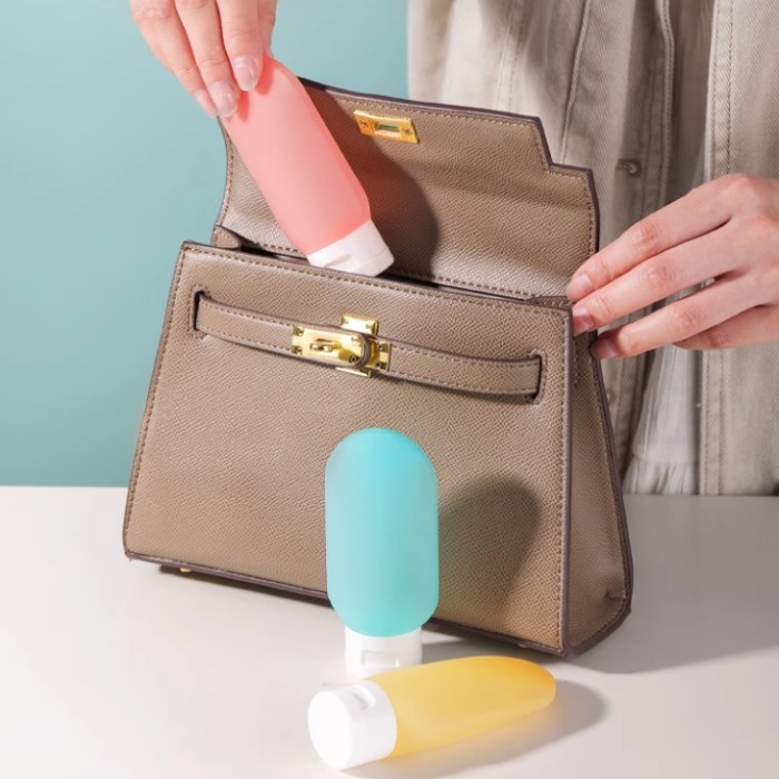 Seyahat Tipi Doldurulabilir Krem Şampuan Kutusu 3 lü Set (5460)