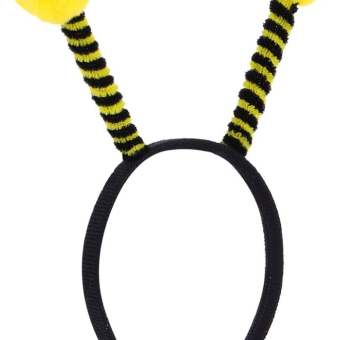 Gösteriler İçin Sarı Ponponlu Mega Arı Taç Arı Maya Tacı 25x11 cm (5460)