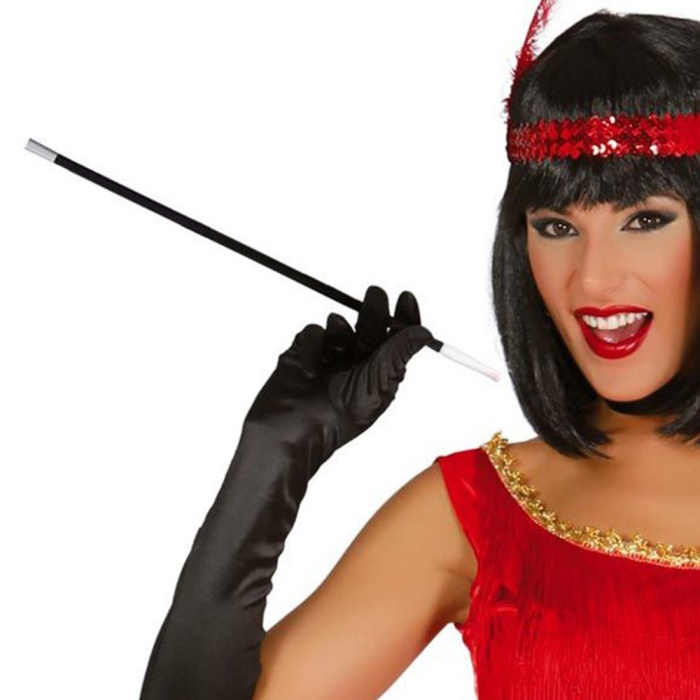 1920&amp;apos;ler 1990&amp;apos;lar Gatsby Kadın Aksesuar Seti – Kırmızı Charleston Saç Bandı ve Sigaralık (5460)