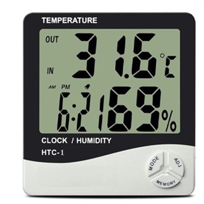 Bebek Odası Masaüstü Dijital Termometre Nem Ölçer Higrometre Saat (5460)