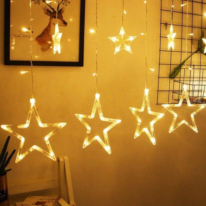 YILDIZ 3MT - FİŞLİ EKLEMELİ - FONKSİYONLU LUX SARKIT PERDE LED - DEKOR LAMBA (5460)